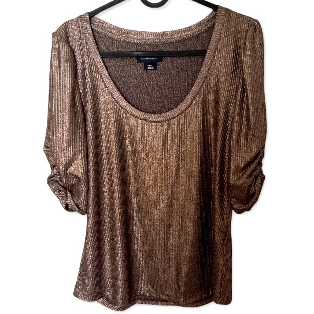 Anthropologie Metallic Bronze Shirt